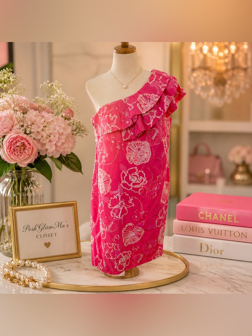 Lily Pulitzer dress in a beautiful pink flowers pattern